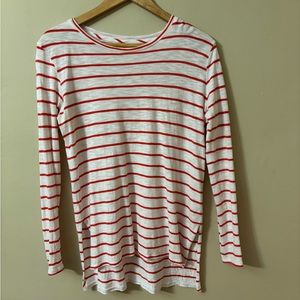 Saks Fifth Avenue red stripe breton shirt sz S